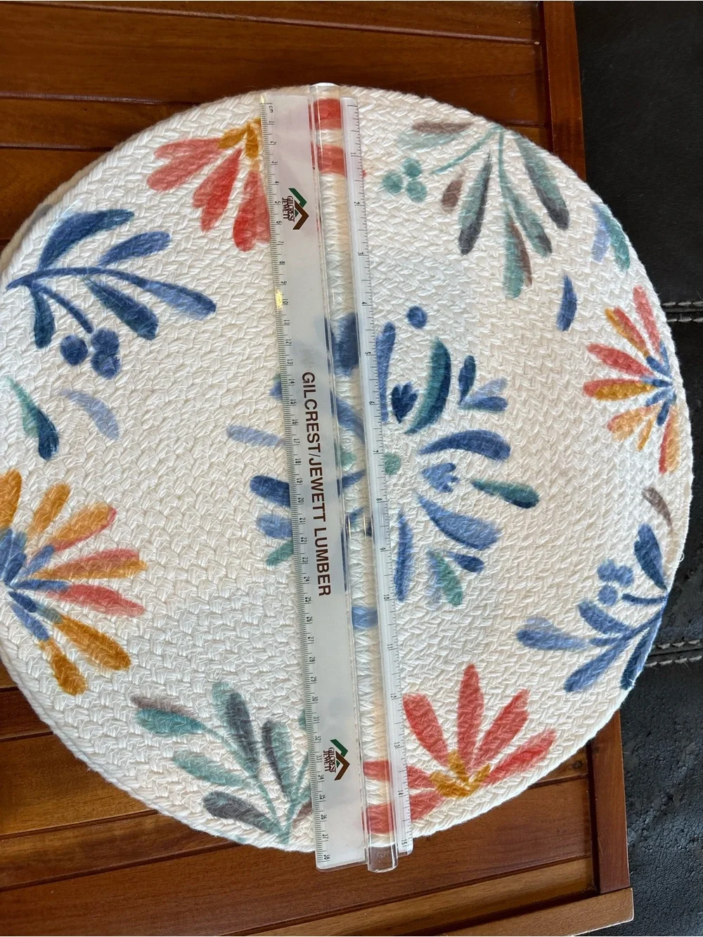 Food Network Taste of Summer Round Braided Placemats 15 in Set of 2 Floral